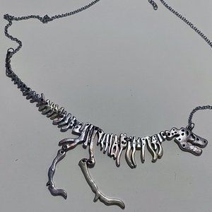 Dinosaur Skeleton Metal Necklace